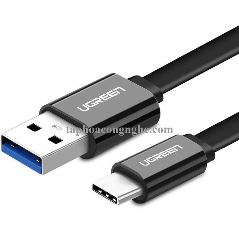 Ugreen 10696 0.5M màu đen Cáp USB TypeC sang USB 3.0 cáp dẹt US172 30010696